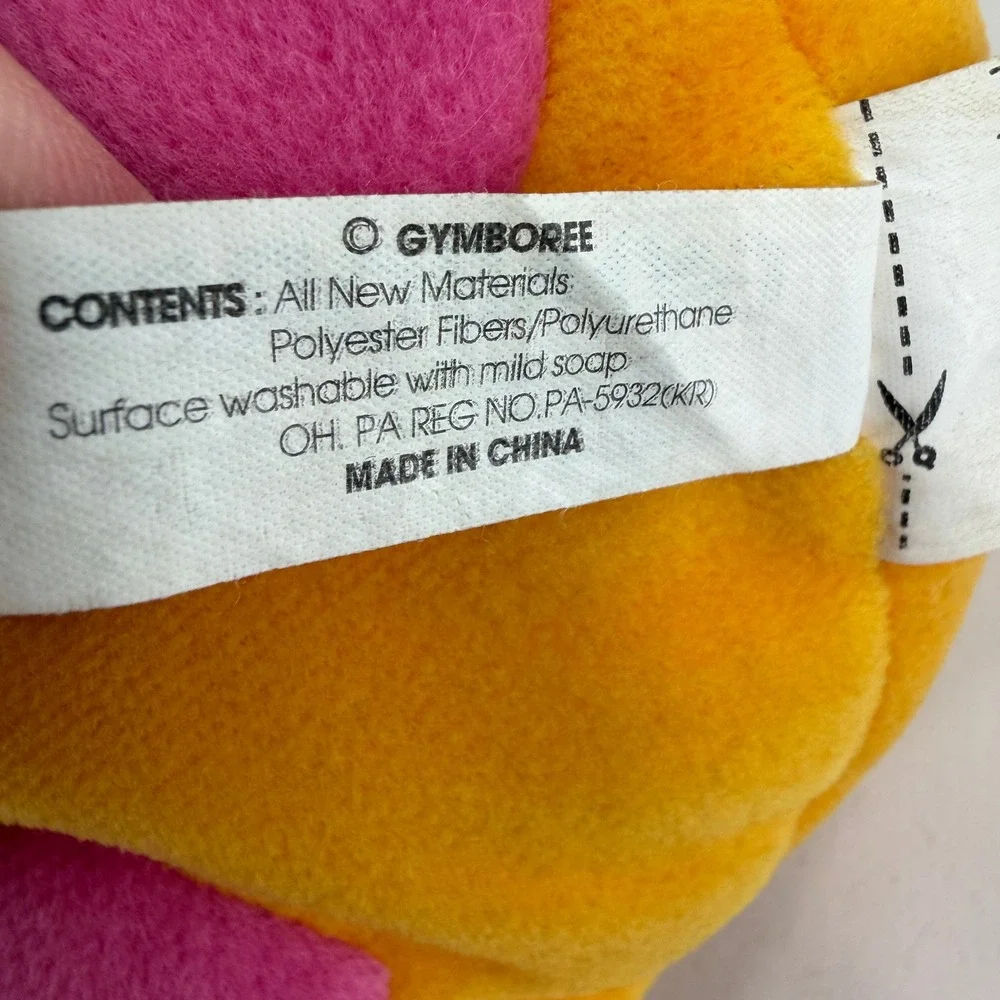 Gymboree Orange Pink Polka Dot Duck Plush Hand Puppet Vintage Toy Y2K